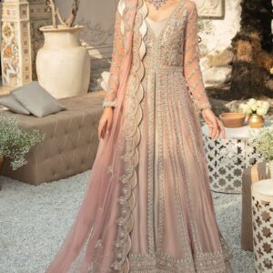 pink pakistani bridal pishwas with lehenga dress #bs341